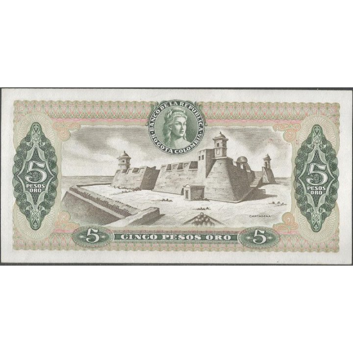 Billete de 5 Pesos 20 jul 1974 BGW141 reverso