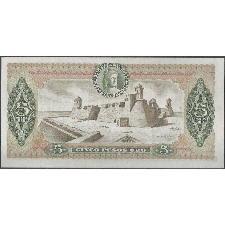 Billete de 5 Pesos 1 Oct 1978 BGW151 reverso