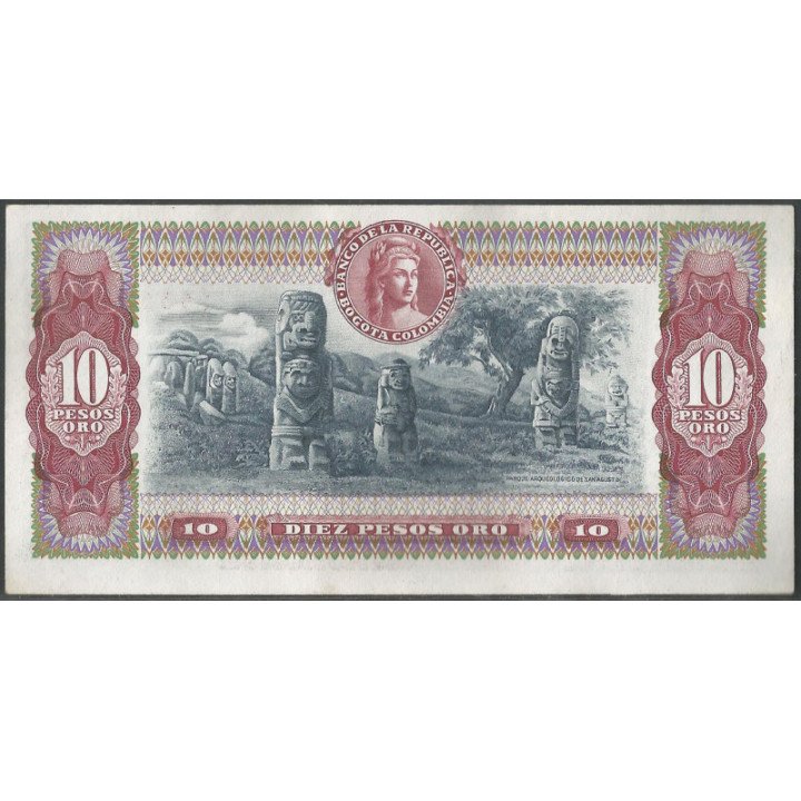 Billete de 10 Pesos 20 Jul 1974 BGW192 reverso