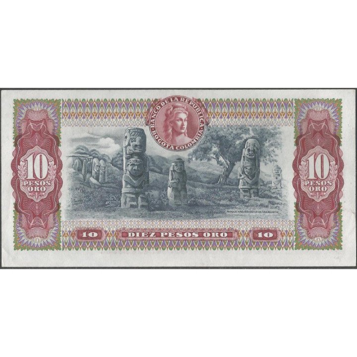 Billete de 10 Pesos 1 Ene 1975 BGW195 reverso