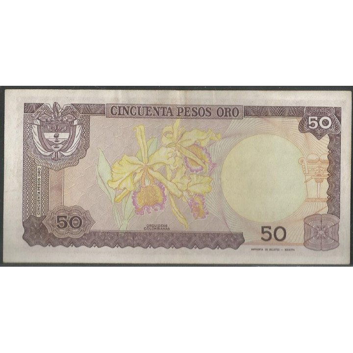 Billete de 50 Pesos 12 oct 1984 BGW274 reverso