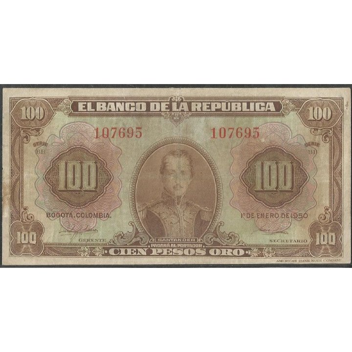 Billete de 100 Pesos 1 Ene 1950 BGW288