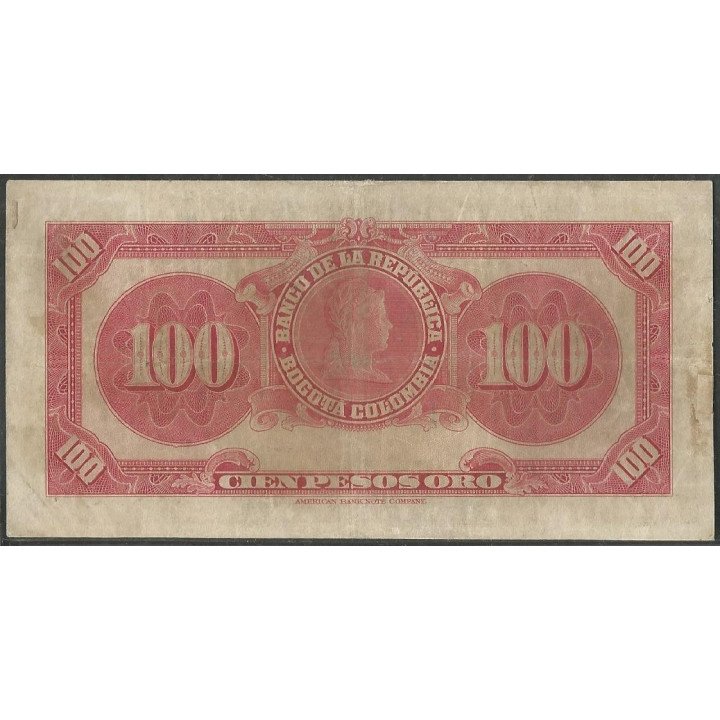 Billete de 100 Pesos 1 Ene 1950 BGW288 reverso