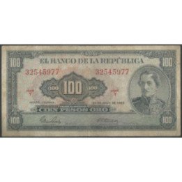 Billete de 100 Pesos 20 Jul 1965 BGW296