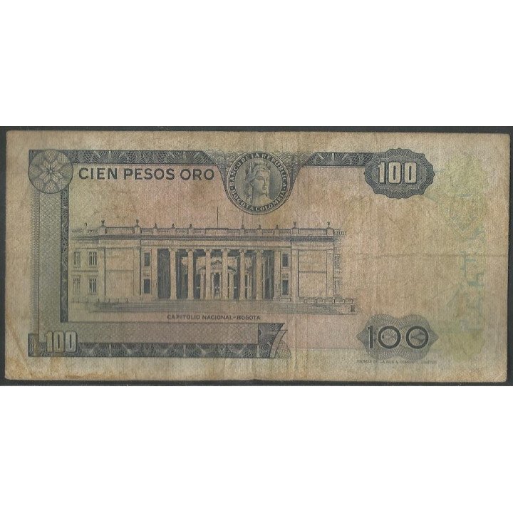 Billete de 100 Pesos 1 May 1970 BGW300 reverso
