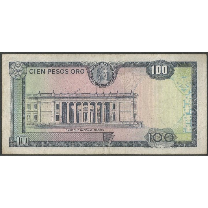 Billete de 100 Pesos 20 Jul 1973 BGW303 reverso