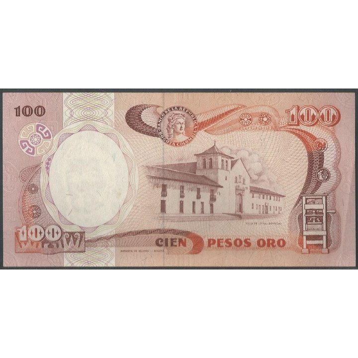 Billete de 100 Pesos 12 Oct 1988 BGW327 reverso