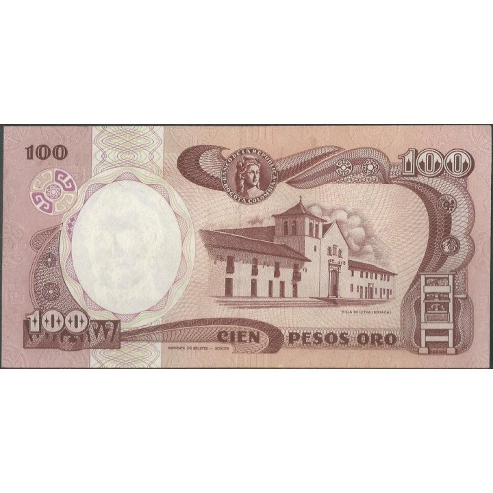 Billete de 100 Pesos 7 Ago 1989 BGW329 reverso