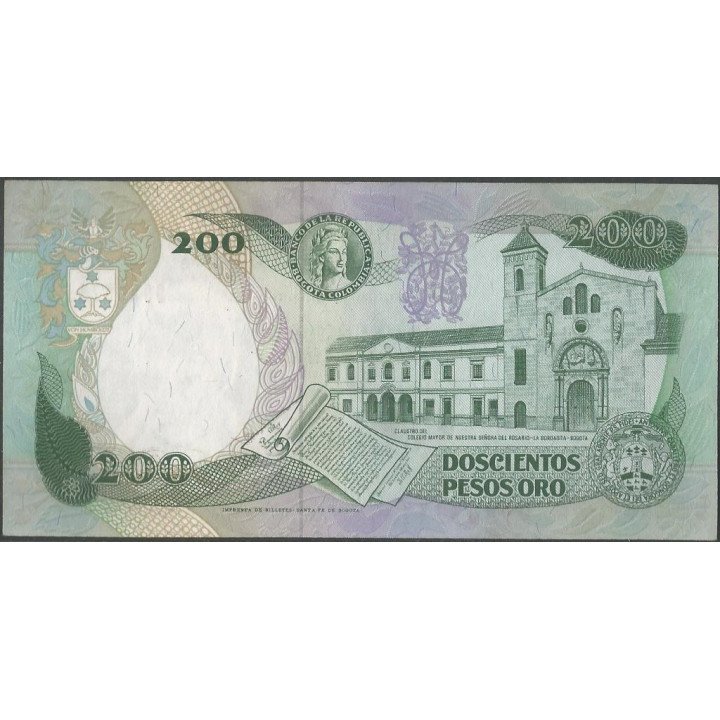 Billete de 200 Pesos 10 Ago 1992 BGW374 reverso