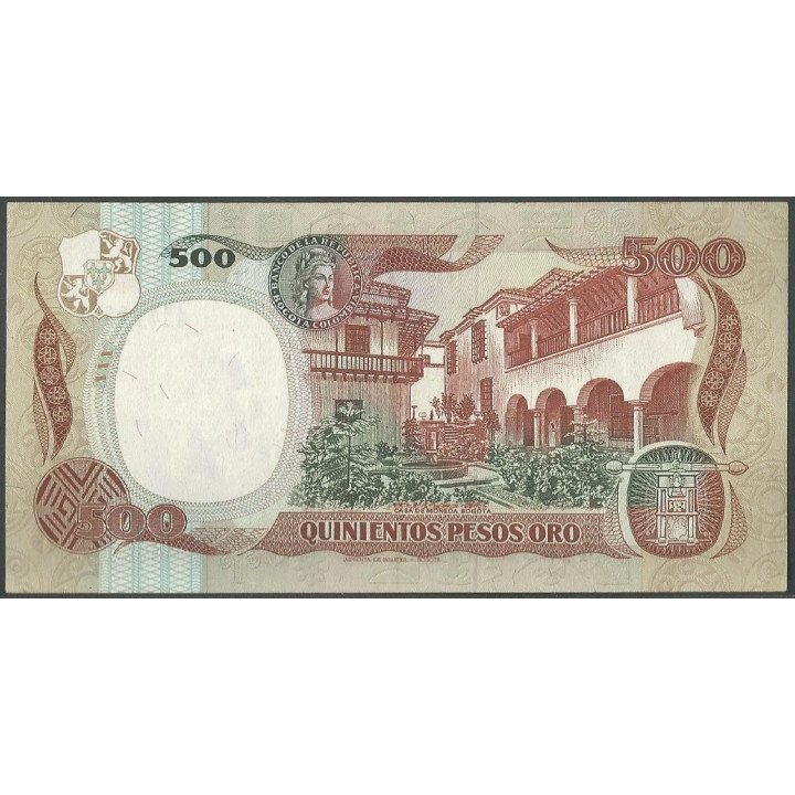 Billete de 500 Pesos 12 Oct 1987 BGW400 reverso