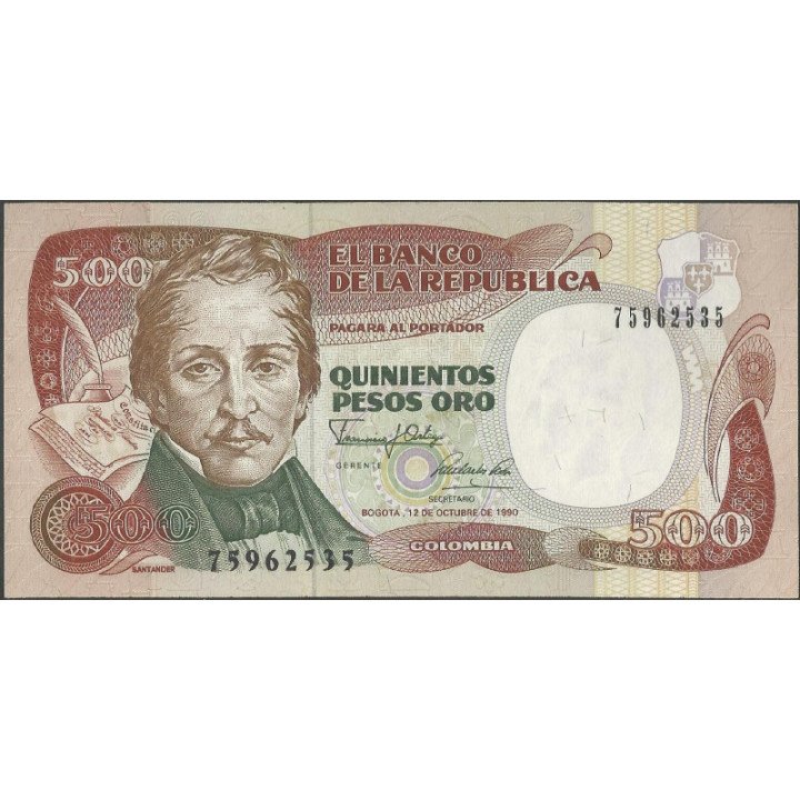 Billete de 500 Pesos 12 Oct 1990 BGW405