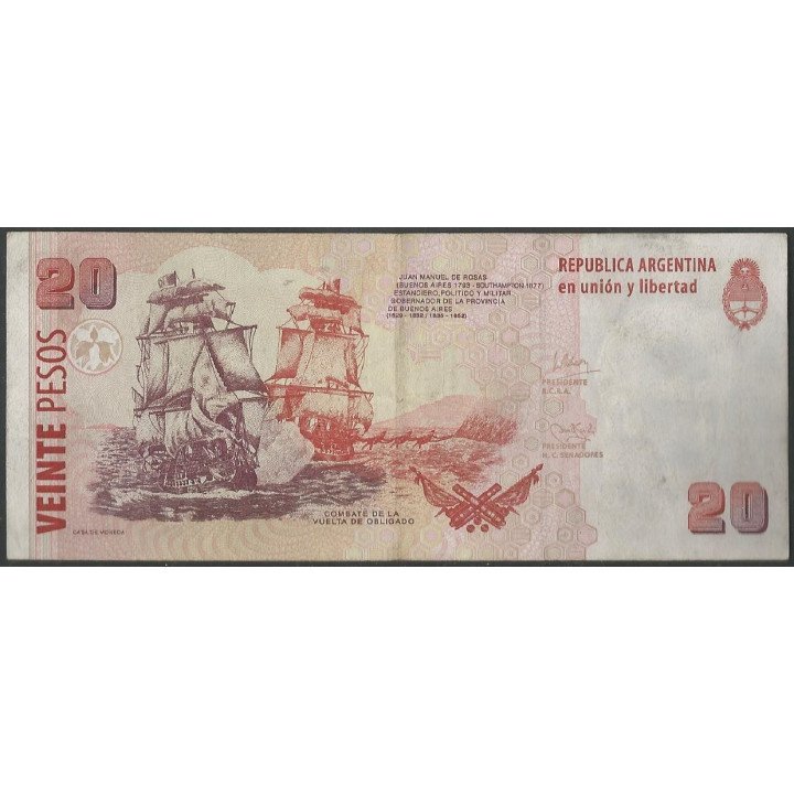 Argentina 20 Pesos ND2003 Serie C P355a reverso