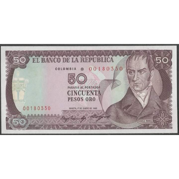Colombia 50 Pesos 1 Ene 1985 Reposicion BGW279