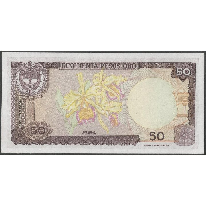 Colombia 50 Pesos 1 Ene 1985 Reposicion BGW279 reverso