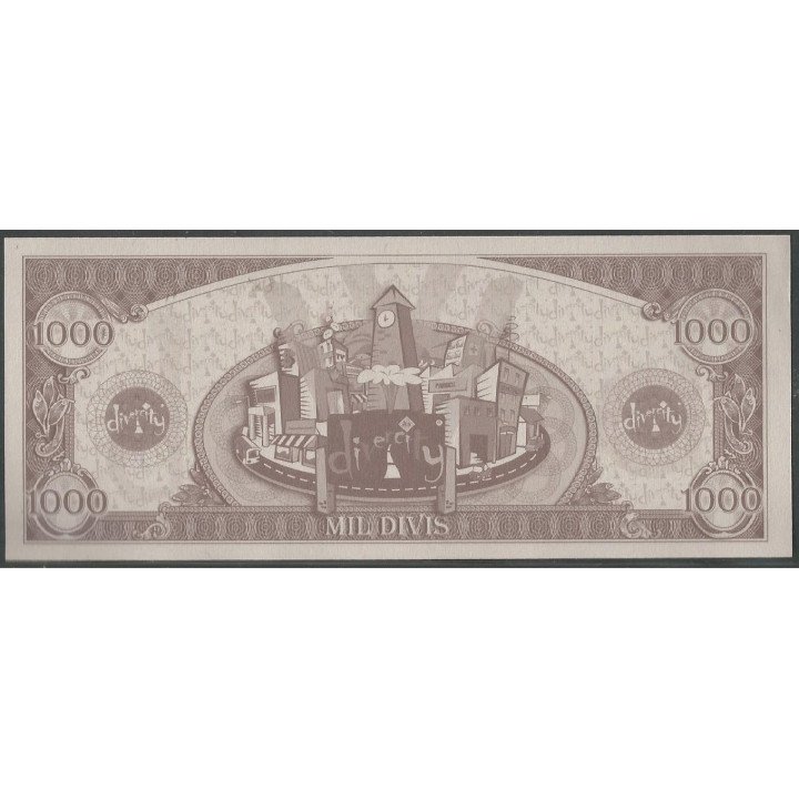 Billete de 1.000 Divis Divercity reverso