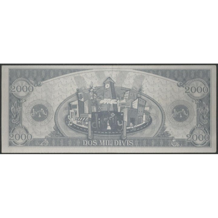 Billete de 2.000 Divis Gris Divercity reverso