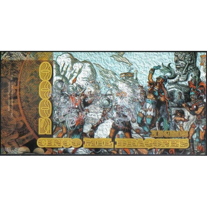 Billete de 5.000 Dragones El Club de la Moneda 15 Feb 2014 reverso