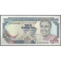 Zambia 10 Kwacha ND1989-91 P31b