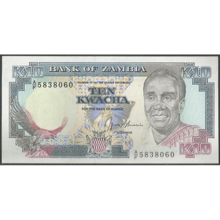 Zambia 10 Kwacha ND1989-91 P31b
