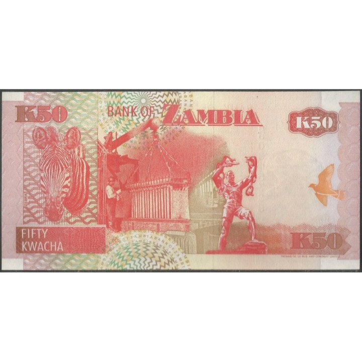 Zambia 50 Kwacha 1992 P37a reverso