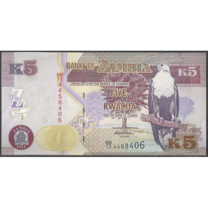 Zambia 5 Kwacha 2012 P50a