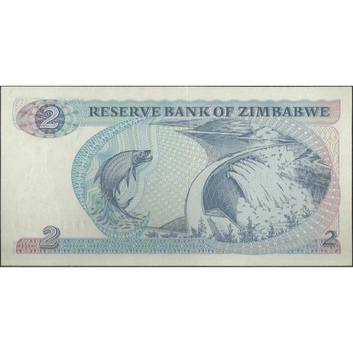 Zimbabwe 2 Dollars 1994 P1d reverso