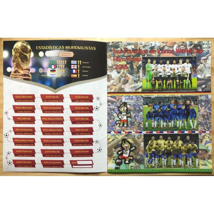 Futbol - Iconos World Cup Rusia 1930-2018 reverso