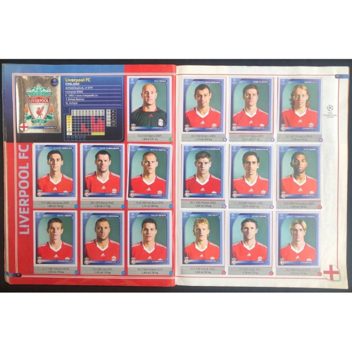 Futbol - UEFA Champions League 2008-2009 Panini reverso