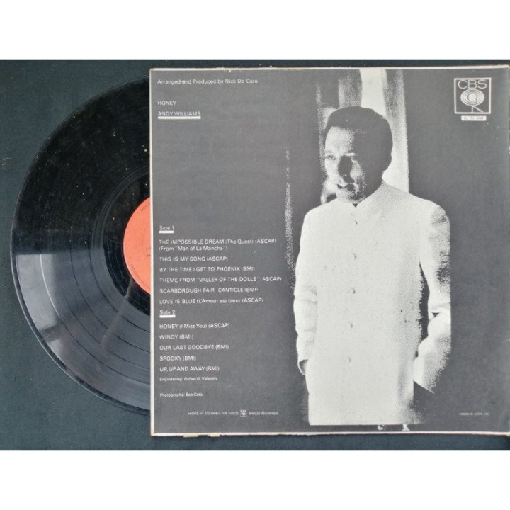 Andy Williams - Honey - Colombia reverso