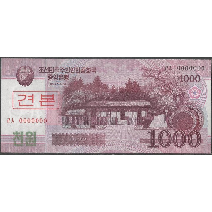 Korea del Norte 1.000 Won 2008 P64s Specimen