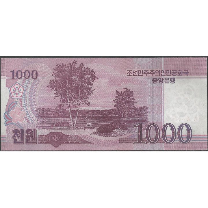 Korea del Norte 1.000 Won 2008 P64s Specimen reverso