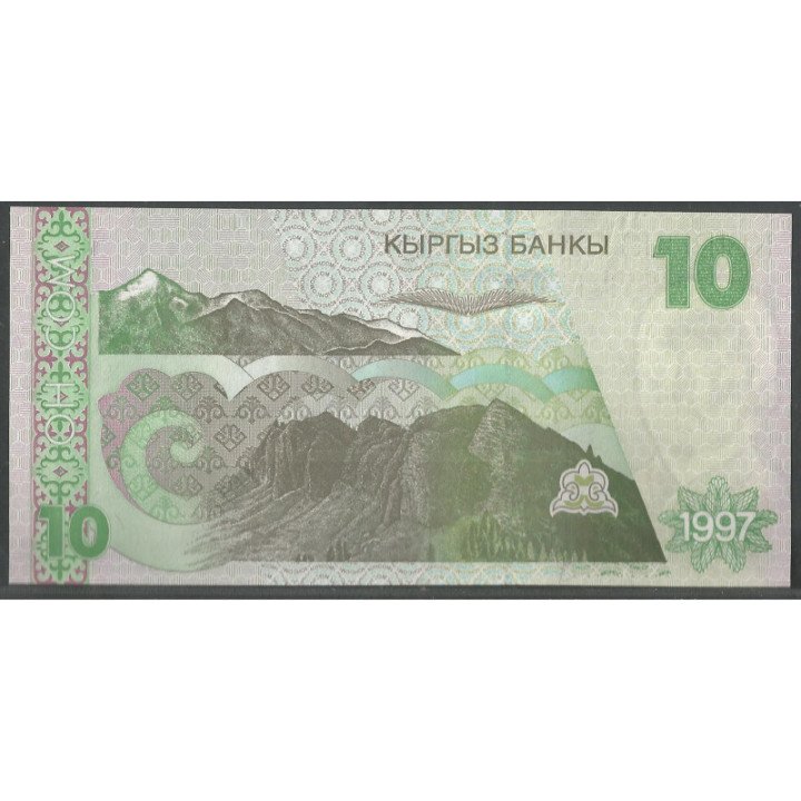 Kyuguistan 10 Som de 1997 P14a reverso
