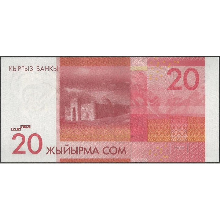 Kyrguistan 20 Som 2009 P24a reverso