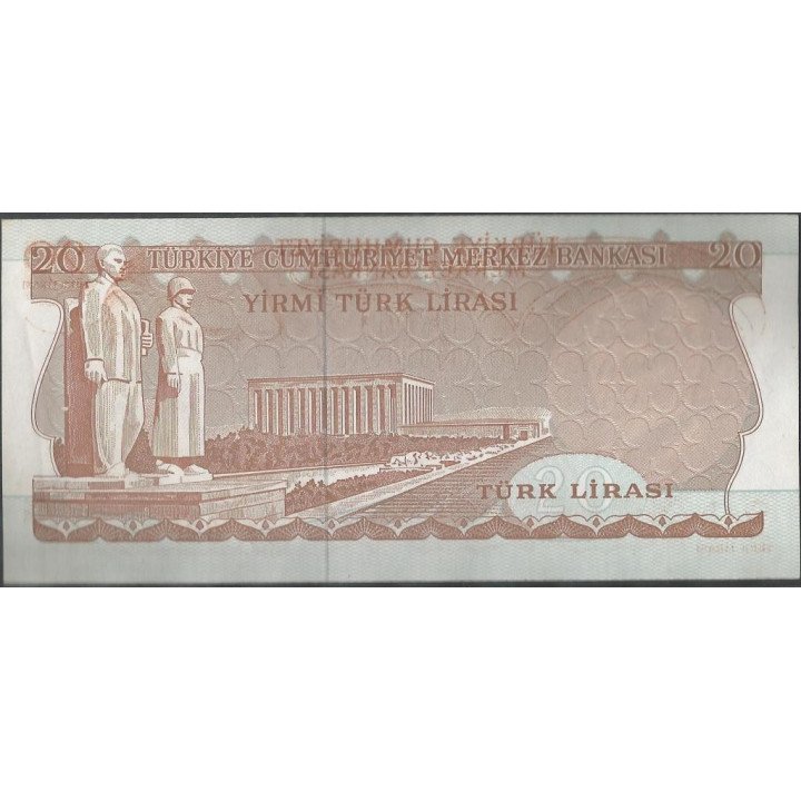 Turkya 20 Liras L1970 (1974) P187a reverso