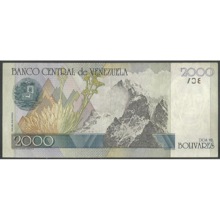 Venezuela 2.000 Bolivares 29 Oct 1998 A 8 Dig P80 reverso