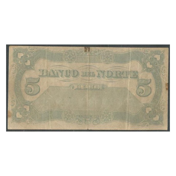 Banco Del Norte 5 Pesos 1 Ene 1982 Ps682 reverso
