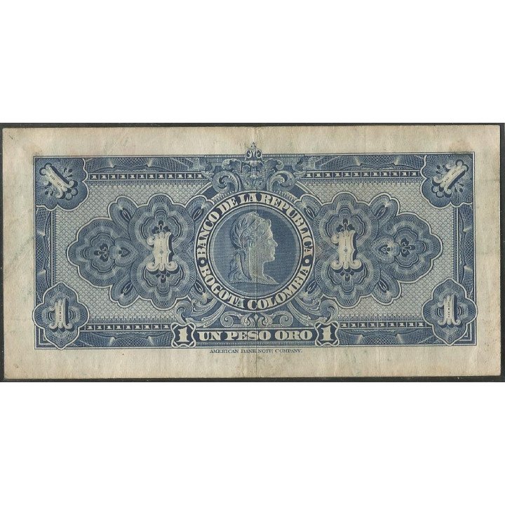 Billete de 1 Peso 1 ene 1950 8 dig. BGW042 reverso