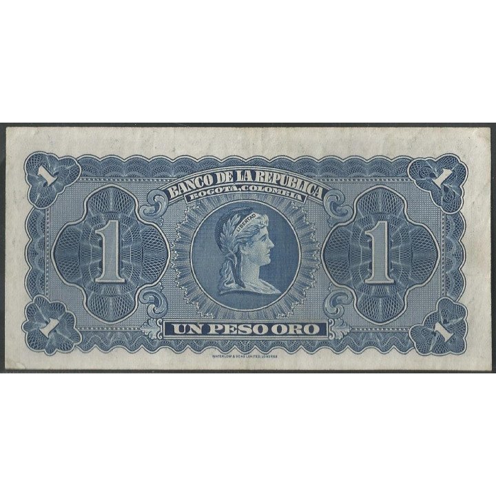 Billete de 1 Peso 7 Ago 1953 BGW043 reverso