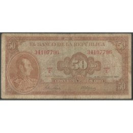 Billete de 50 Pesos 12 oct 1967 BGW261