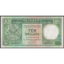 Hong Kong - THK&SBC 10 Dollars 1 Ene 1991 P191c