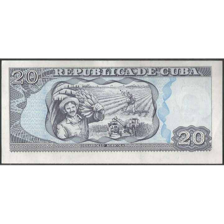 Cuba 20 Pesos 2001 P118c reverso