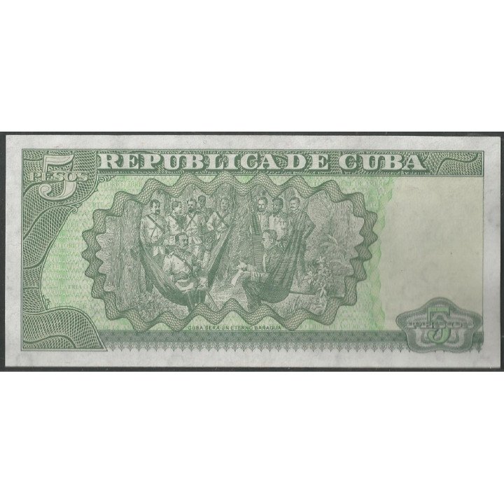 Cuba 5 Pesos 2001 P116d reverso