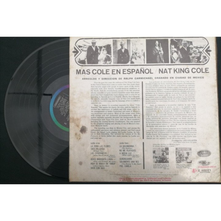 Nat King Cole Mas Cole En Español - Colombia reverso