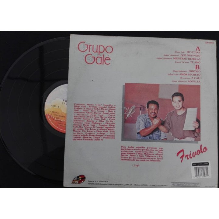 Grupo Gale Frivolo - Colombia reverso