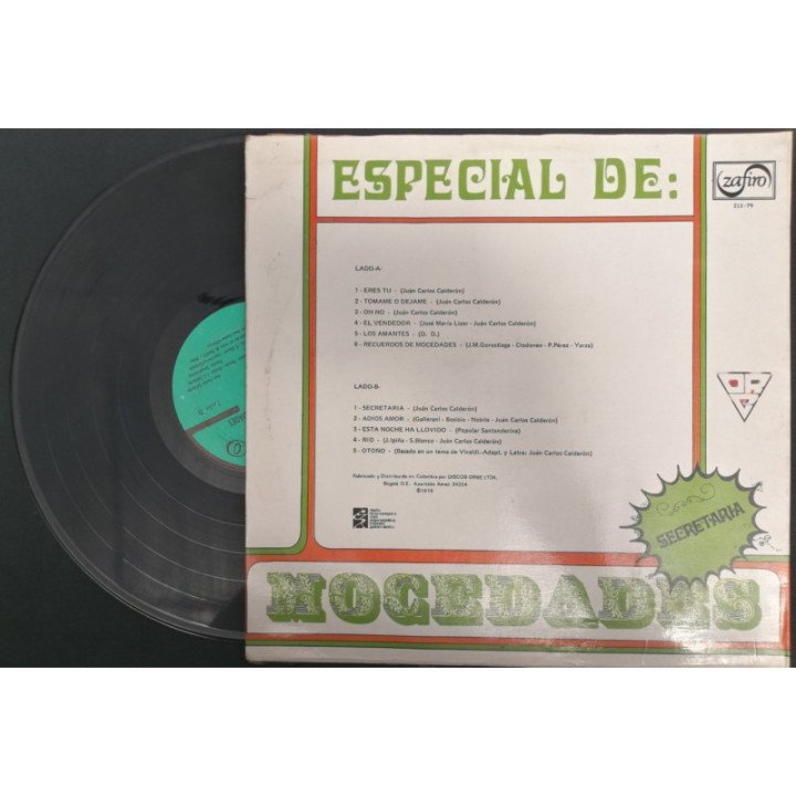 Mocedades Especial De Mocedades - Colombia reverso
