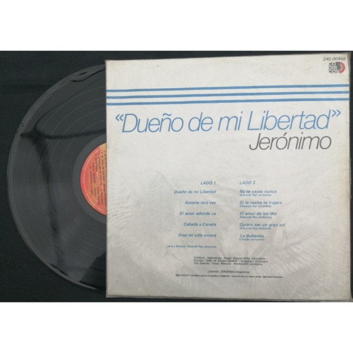 Jeronimo Dueño De Mi Libertad - Colombia reverso