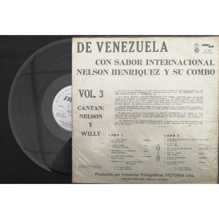 Nelson Henriquez Y Su Combo De Venezuela Con Sabor Internacional - Colombia reverso
