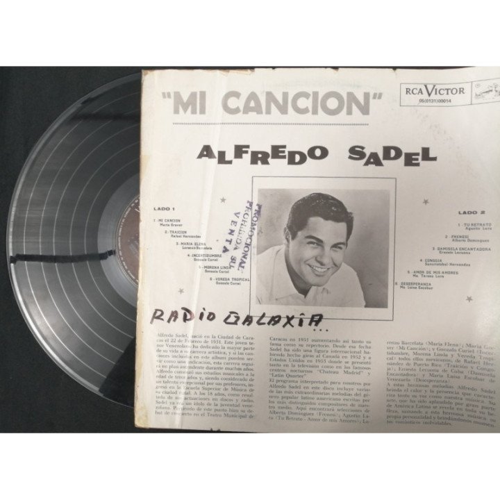 Alfredo Sadel ''Mi Cancion'' - Colombia reverso