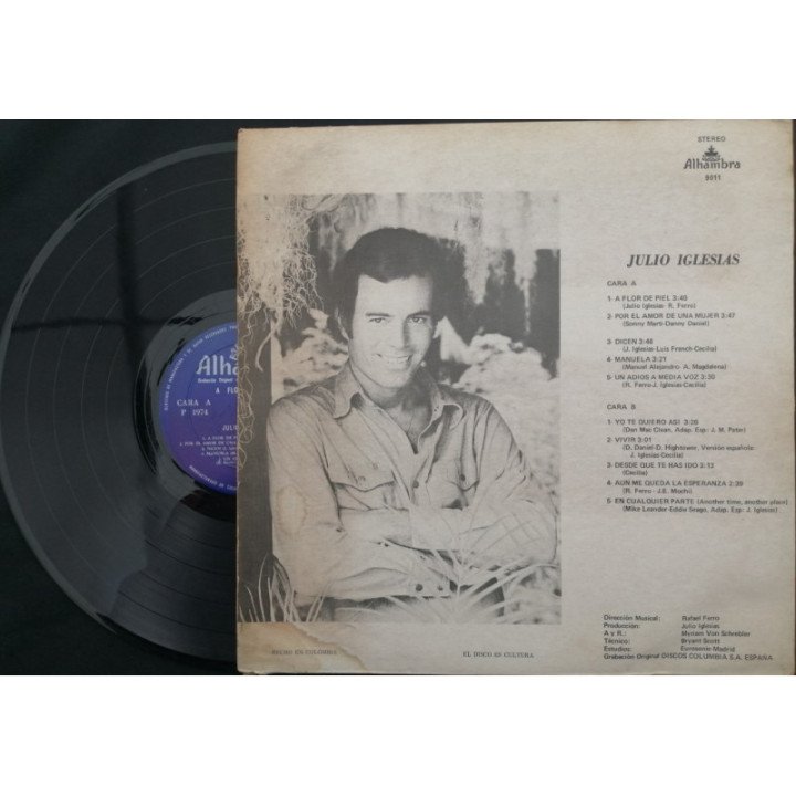 Julio Iglesias A Flor De Piel - Colombia reverso