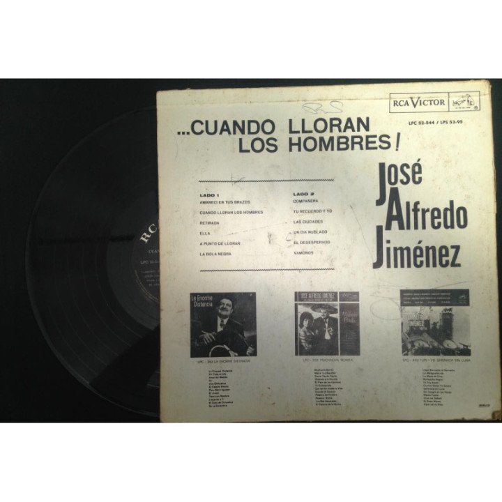 Jose Alfredo Jimenez...Cuando Lloran Los Hombres - Colombia reverso